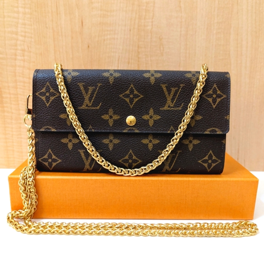 Louis Vuitton Brown and Gold Crossbody Bag
